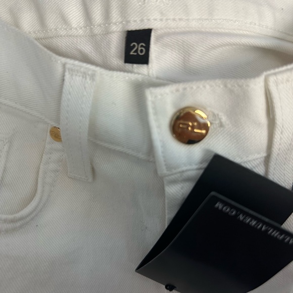 Ralph Lauren 748 Flare Leg with RL Gold Logo White Jeans - Picture 5 of 5